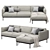 Ikea Äpplaryd 3-Seater Sofa with Chaise Longue 3D model small image 10