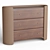 Walnut & Leather Chest of Drawers 3D model small image 1