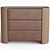 Walnut & Leather Chest of Drawers 3D model small image 2