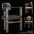 Elegant Episode Armchair: Aged Brass & Leather Selection 3D model small image 1