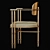 Elegant Episode Armchair: Aged Brass & Leather Selection 3D model small image 2