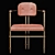 Elegant Episode Armchair: Aged Brass & Leather Selection 3D model small image 3