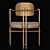 Elegant Episode Armchair: Aged Brass & Leather Selection 3D model small image 4