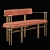 Apparatus Episode Settee: Luxe Leather and Metal Masterpiece 3D model small image 2