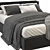 Sleek Gray Bed: Minimalistic Elegance 3D model small image 2