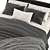 Sleek Gray Bed: Minimalistic Elegance 3D model small image 3