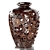 Handcrafted Brown Carved Table Vase 3D model small image 4