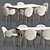 Modern Ola Chair Canto Table Set 3D model small image 1