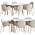 Modern Ola Chair Canto Table Set 3D model small image 2