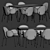 Modern Ola Chair Canto Table Set 3D model small image 5