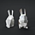 Lladro Origami Rabbit: Decorative Collectible, 12 x 13 cm 3D model small image 2