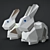 Lladro Origami Rabbit: Decorative Collectible, 12 x 13 cm 3D model small image 4