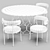 CB2 Circuit Dining Set: Modern Sculptural Table with Inesse Chairs 3D model small image 4