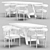 Rustic Farmhouse Dining Set 3D model small image 3