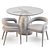 CB2 Ivory Dining Set: Contemporary Design 3D model small image 1