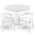 CB2 Ivory Dining Set: Contemporary Design 3D model small image 4