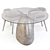 CB2 Ivory Dining Set: Contemporary Design 3D model small image 7