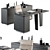 Minotti Jacob Desk - Elegant Black and Cream Office Furniture 3D model small image 2