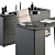 Minotti Jacob Desk - Elegant Black and Cream Office Furniture 3D model small image 4