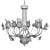 Elegant Orchidea 6-Light Chandelier 3D model small image 2