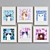 Modern Cat Pattern Frame Set 3D model small image 2