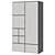 Stylish Gray/White Wardrobe 3D model small image 1