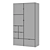 Stylish Gray/White Wardrobe 3D model small image 2