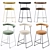Luxury Cooper Velvet and Leather Kitchen Stool 3D model small image 2