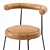 Luxury Cooper Velvet and Leather Kitchen Stool 3D model small image 6