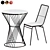 Sleek Modern Dining Set 3D model small image 1