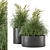 Rustic Concrete Pot with Outdoor Bush 3D model small image 1