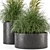 Rustic Concrete Pot with Outdoor Bush 3D model small image 5