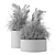 Rustic Concrete Pot with Outdoor Bush 3D model small image 7