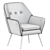 Luxurious Memphis Velvet Armchair 3D model small image 5