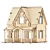 Miniature Plywood Dollhouse 3D model small image 1