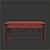 Industrial Oak and Glass Loft Table 3D model small image 2