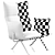 Elegant Fabric Officina Armchair 3D model small image 4
