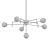 Textured Glass Sterling Chandelier 3D model small image 2