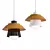 Sleek Walnut Pendant Light 3D model small image 1