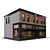 Brick & Wood Café Facade 3D model small image 5