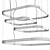 Sleek Square Chandelier 3D model small image 3