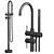 Lusso Matte Black Faucets & Shower Set 3D model small image 2