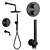 Lusso Matte Black Faucets & Shower Set 3D model small image 3