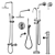 Lusso Matte Black Faucets & Shower Set 3D model small image 6