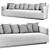 Mid-Century Italian Shelter Arm Sofa 3D model small image 5