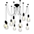 Elegant 10-Light Black Chandelier 3D model small image 1