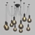 Elegant 10-Light Black Chandelier 3D model small image 2