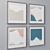 Set of Wall Paintings in 4 Frame Colors 3D model small image 2