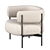 Sleek CINI Armchair: HC28 Cosmo 3D model small image 2