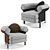 Elegant Minotti Mattia Swivel Armchair 3D model small image 5